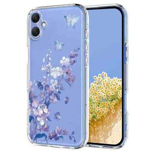 For Samsung Galaxy A06 4G / 5G Flower Pattern Painted TPU Phone Case(Violet)