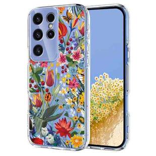 For Samsung Galaxy S23 Ultra 5G Flower Pattern Painted TPU Phone Case(lily)