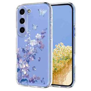 For Samsung Galaxy S24 FE 5G Flower Pattern Painted TPU Phone Case(Violet)