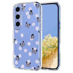 For Samsung Galaxy S24 FE 5G Flower Pattern Painted TPU Phone Case(Little Butterfly)