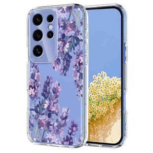 For Samsung Galaxy S25 Ultra 5G Flower Pattern Painted TPU Phone Case(Wisteria)