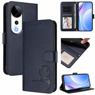 For vivo V40 / V40 Pro / T3 Ultra Litter Panda Embossing RFID Leather Phone Case with Lanyard(Blue)