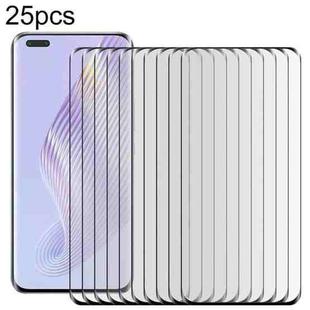 For Honor Magic5 Pro 25pcs Full Glue 9H HD 3D Curved Edge Tempered Glass Film(Black)
