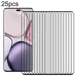 For Honor Magic7 Lite 25pcs Full Glue 9H HD 3D Curved Edge Tempered Glass Film(Black)