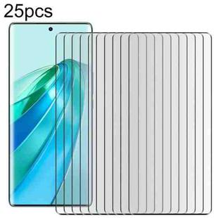 For Honor X9a 2023 25pcs Full Glue 9H HD 3D Curved Edge Tempered Glass Film(Black)