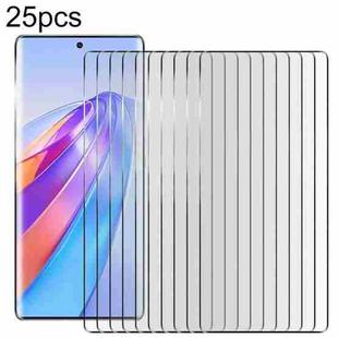 For Honor X40 25pcs Full Glue 9H HD 3D Curved Edge Tempered Glass Film(Black)