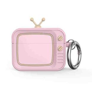 For AirPods Pro 2 Retro TV Bluetooth Earphone Silicone Protective Case(Pink)