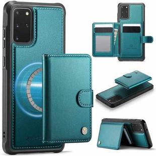 For Samsung Galaxy S20+ JEEHOOD J09 Buckle Card Bag MagSafe Magnetic Style RFID Leather Phone Case(Green)