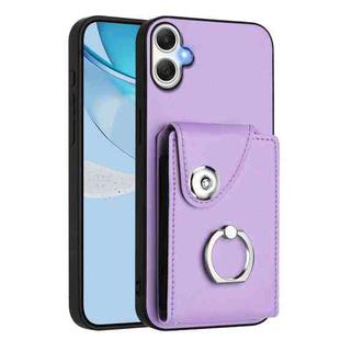 For Samsung Galaxy A06 4G Organ Card Bag Ring Holder Phone Case(Purple)