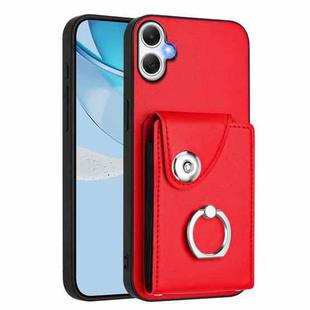 For Samsung Galaxy A06 4G Organ Card Bag Ring Holder Phone Case(Red)
