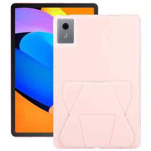 For Lenovo Xiaoxin Pad 11 2025 Folding Magnetic Holder Acrylic Leather Back Tablet Case(Pink)