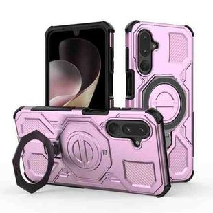 For Samsung Galaxy M36 5G India J-20 Solid Color MagSafe Magnetic TPU+PC Phone Case(Pink)