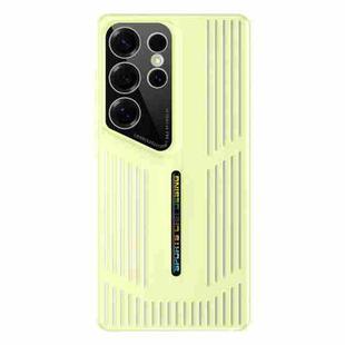 For Samsung Galaxy S25 Ultra 5G Cooling Frosted Translucent Hollow Heat Dissipation Phone Case(Yellow)