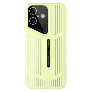 For iPhone 16 Cooling Frosted Translucent Hollow Heat Dissipation Phone Case(Yellow)