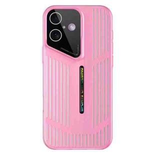 For iPhone 16 Cooling Frosted Translucent Hollow Heat Dissipation Phone Case(Light Red)