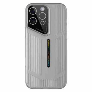 For iPhone 15 Pro Cooling Frosted Translucent Hollow Heat Dissipation Phone Case(Black Grey)