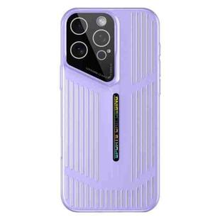 For iPhone 14 Pro Max Cooling Frosted Translucent Hollow Heat Dissipation Phone Case(Purple)