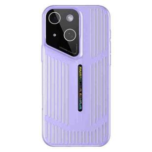 For iPhone 14 Cooling Frosted Translucent Hollow Heat Dissipation Phone Case(Purple)