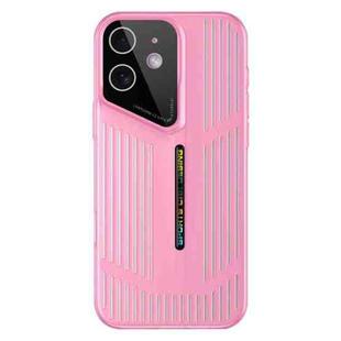 For iPhone 12 Cooling Frosted Translucent Hollow Heat Dissipation Phone Case(Light Red)