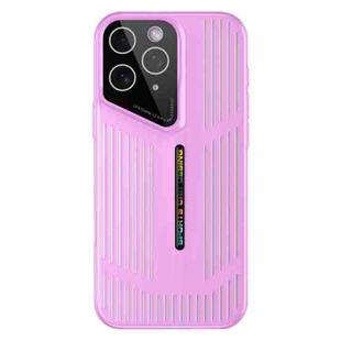 For iPhone 11 Pro Max Cooling Frosted Translucent Hollow Heat Dissipation Phone Case(Light Purple)