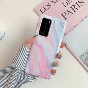 For Huawei P40 Pro / Pro+ Laser Marble Pattern TPU Protective Case(Pink Floating Cloud)