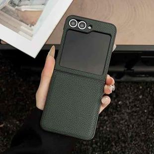 For Samsung Galaxy Z Flip6 Litchi Texture Folding Back Cover Phone Case(Green)