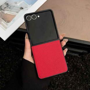 For Samsung Galaxy Z Flip5 Litchi Texture Folding Back Cover Phone Case(Red)