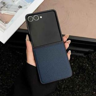 For Samsung Galaxy Z Flip5 Litchi Texture Folding Back Cover Phone Case(Blue)