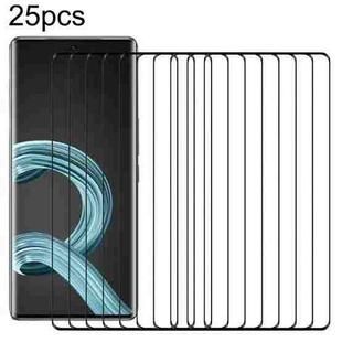 For Lava Agni 2 25pcs Full Glue 9H HD 3D Curved Edge Tempered Glass Film(Black)