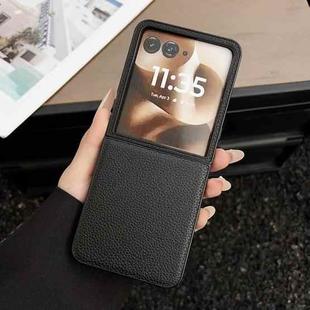 For Motorola Razr 50 Ultra Litchi Texture Folding Back Cover Phone Case(Black)