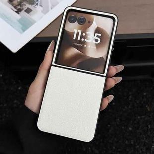 For Motorola Razr 60 / 50 Litchi Texture Folding Back Cover Phone Case(White)