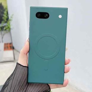 For Google Pixel 7a Solid Color Liquid Silicone MagSafe Magnetic Phone Case(Dark Green)