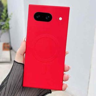 For Google Pixel 8a Solid Color Liquid Silicone MagSafe Magnetic Phone Case(Red)