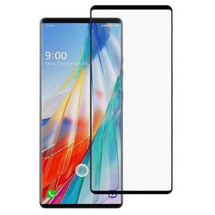 For LG Wing 5G Full Glue 9H HD 3D Curved Edge Tempered Glass Film(Black)
