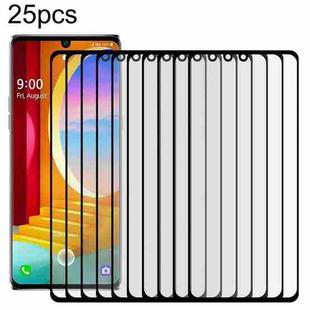 For LG Velvet 25pcs Full Glue 9H HD 3D Curved Edge Tempered Glass Film(Black)