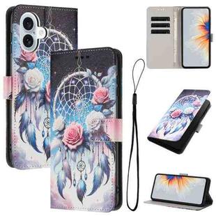For iPhone 17 Color Drawing Pattern Leather Phone Case(Flower Wind Chime)