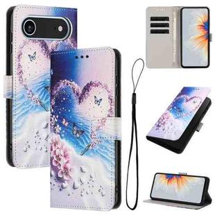 For iPhone 17 Air Color Drawing Pattern Leather Phone Case(Love Butterfly)