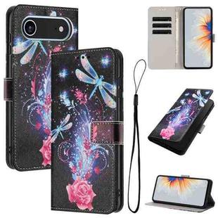 For iPhone 17 Air Color Drawing Pattern Leather Phone Case(Dragonfly)