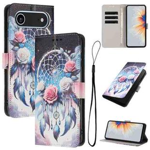 For iPhone 17 Air Color Drawing Pattern Leather Phone Case(Flower Wind Chime)