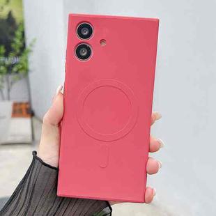 For Samsung Galaxy A05s Solid Color Liquid Silicone MagSafe Magnetic Phone Case(Camellia Red)