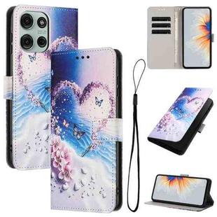 For Motorola Moto G86 5G Color Drawing Pattern Leather Phone Case(Love Butterfly)