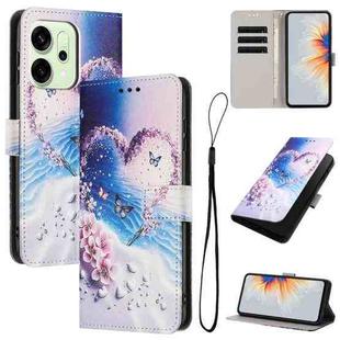 For OPPO Reno14 Pro 5G Global Color Drawing Pattern Leather Phone Case(Love Butterfly)