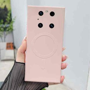 For Huawei Mate 40 Pro Solid Color Liquid Silicone MagSafe Magnetic Phone Case(Pink)