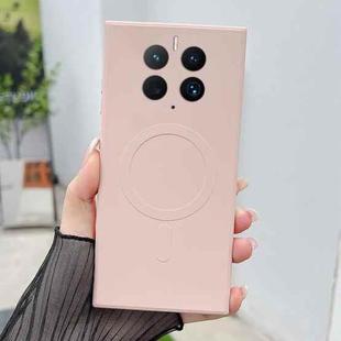 For Huawei Mate 50 Solid Color Liquid Silicone MagSafe Magnetic Phone Case(Pink)