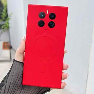 For Huawei Mate 50 Pro Solid Color Liquid Silicone MagSafe Magnetic Phone Case(Red)