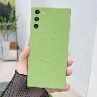 For Huawei P40 Solid Color Liquid Silicone MagSafe Magnetic Phone Case(Matcha Green)