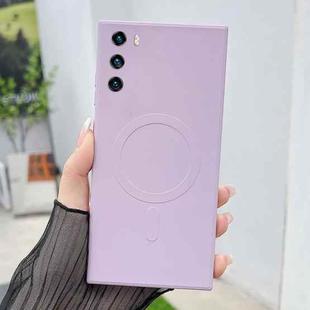 For Huawei P40 Solid Color Liquid Silicone MagSafe Magnetic Phone Case(Grass Purple)
