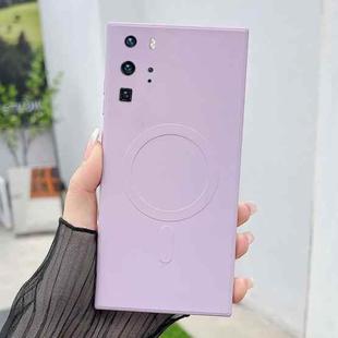 For Huawei P40 Pro Solid Color Liquid Silicone MagSafe Magnetic Phone Case(Grass Purple)