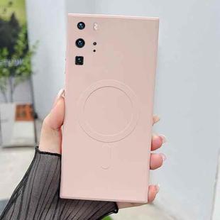 For Huawei P40 Pro Solid Color Liquid Silicone MagSafe Magnetic Phone Case(Pink)