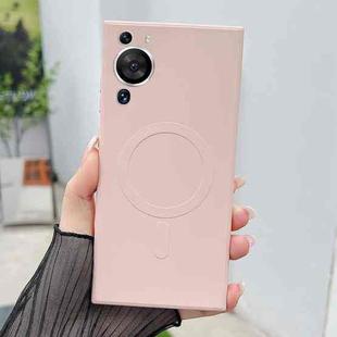 For Huawei P60 Solid Color Liquid Silicone MagSafe Magnetic Phone Case(Pink)